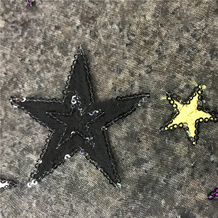 Star Sequin Evening Polyester Embroidered Fabric for Women's Wear Whol 4